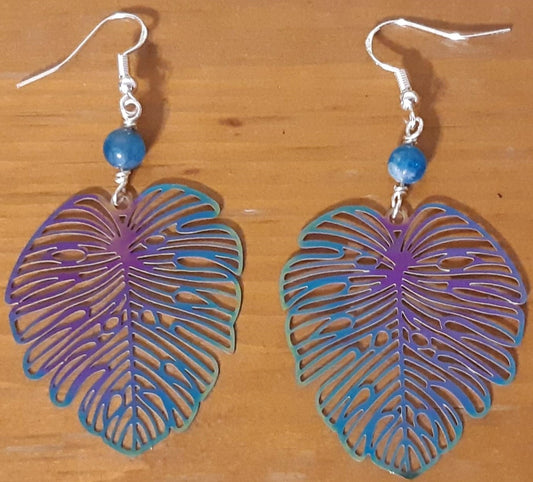 Monstera Deliciosa Filigree and Sterling Silver Earrings