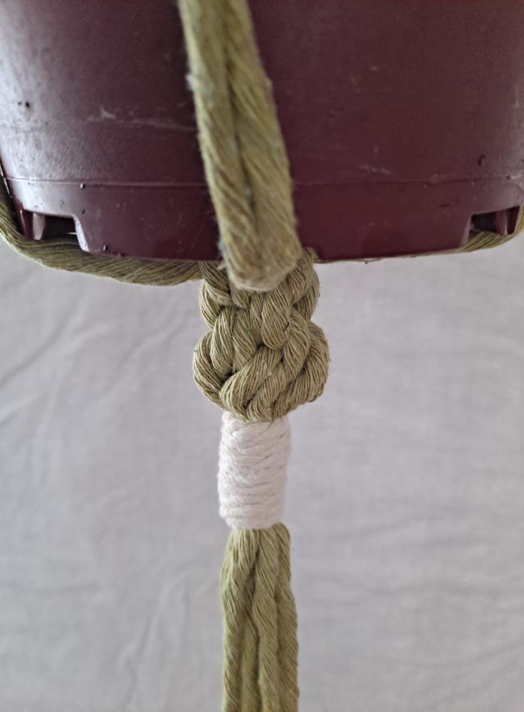 Sage Green Macrame Plant Hanger For 6 Inch Container