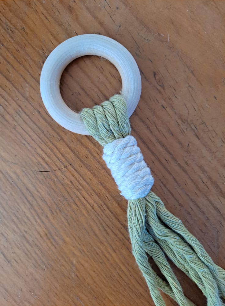 Sage Green Macrame Plant Hanger For 6 Inch Container